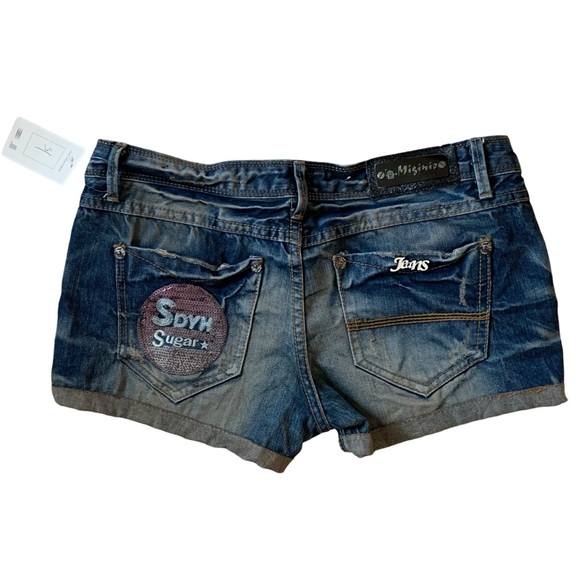 Migi Nizza Jeans 30” distressed embroidered low rise bootie festival summer - Picture 3 of 10